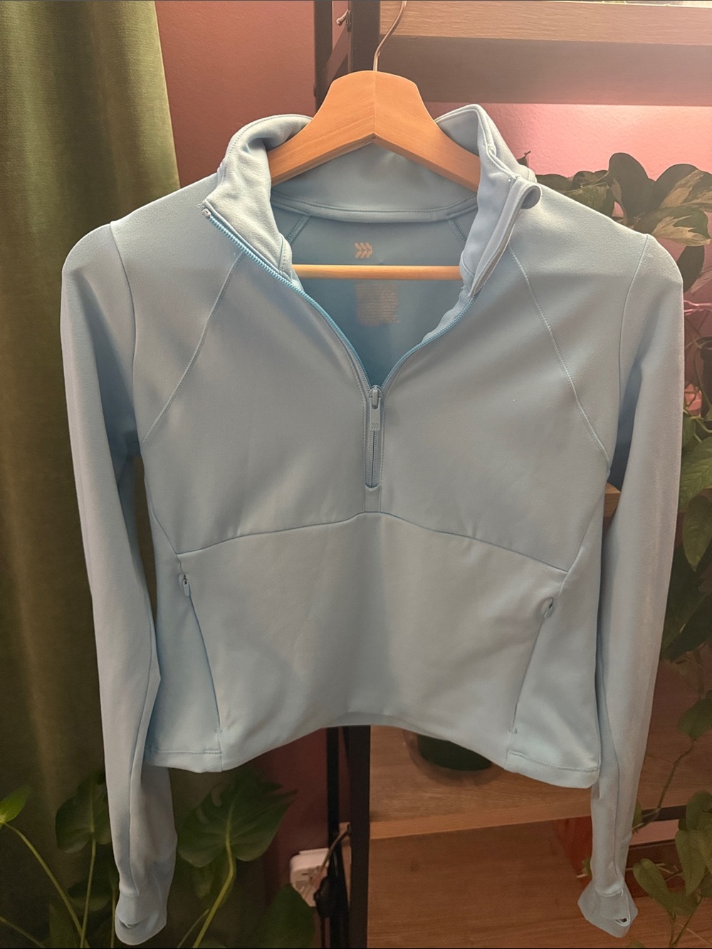 Blue Quarter-Zip Athletic Top